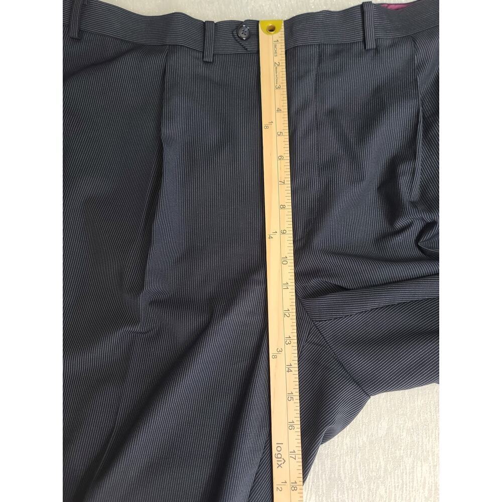 Sean John Navy blue pinstripe suit 48R Classic Boxy board room wedding guest - Picture 8 of 8